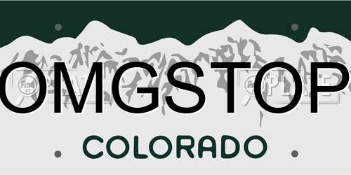 OMGSTOP Colorado License Plate
