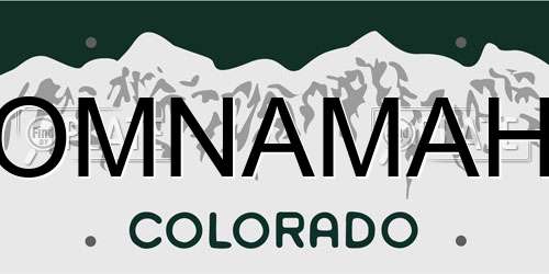 OMNAMAH Colorado License Plate