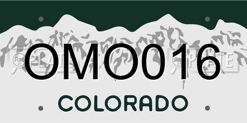 OMO016 Colorado License Plate