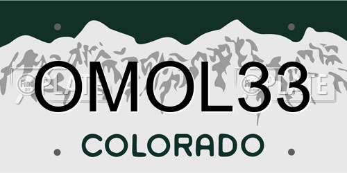 OMOL33 Colorado License Plate