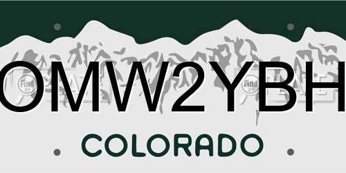 OMW2YBH Colorado License Plate