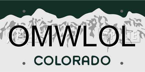 OMWLOL Colorado License Plate