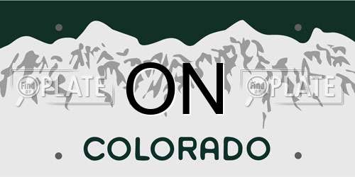ON Colorado License Plate