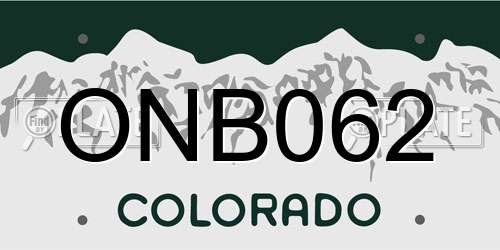 ONB062 Colorado License Plate