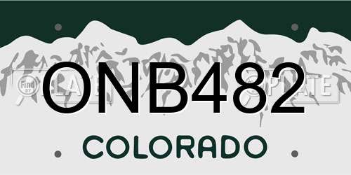 ONB482 Colorado License Plate