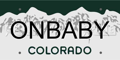 ONBABY Colorado License Plate