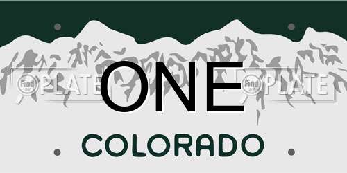 ONE Colorado License Plate