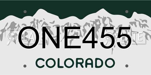 ONE455 Colorado License Plate