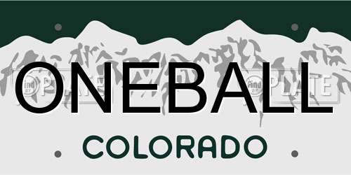 ONEBALL Colorado License Plate