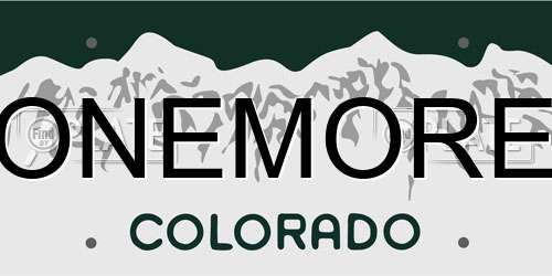 ONEMORE Colorado License Plate
