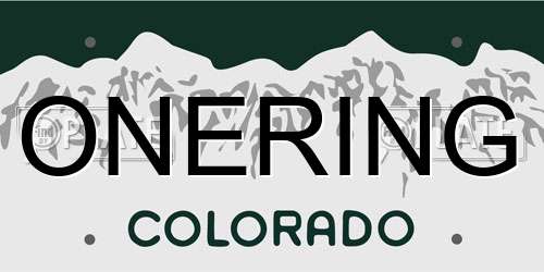 ONERING Colorado License Plate