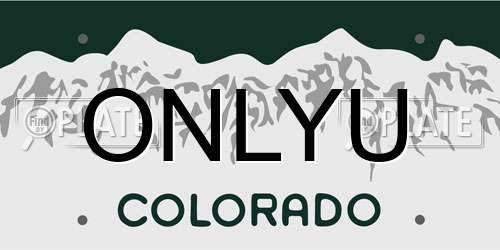 ONLYU Colorado License Plate