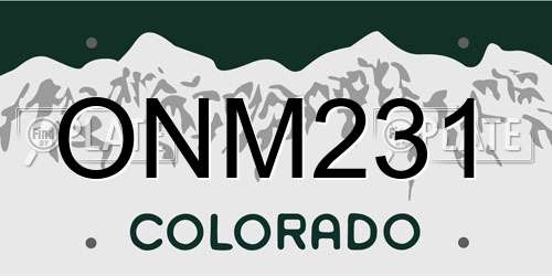 ONM231 Colorado License Plate