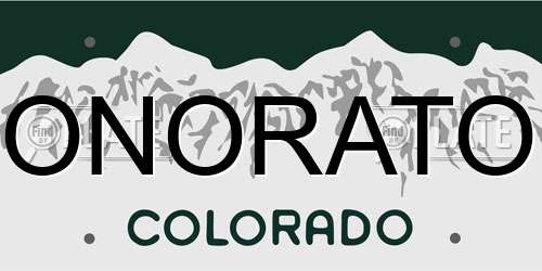 ONORATO Colorado License Plate