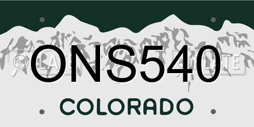 ONS540 Colorado License Plate
