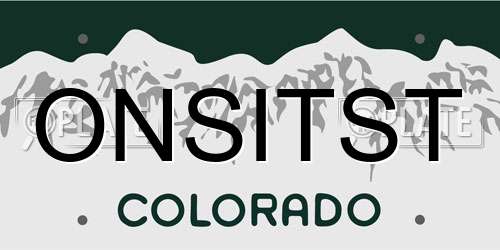 ONSITST Colorado License Plate