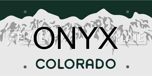 ONYX Colorado License Plate