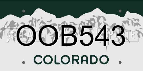 OOB543 Colorado License Plate