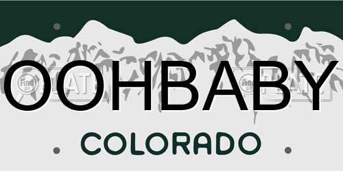 OOHBABY Colorado License Plate
