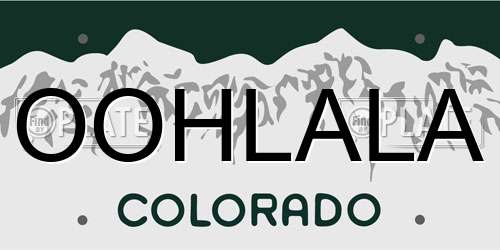 OOHLALA Colorado License Plate