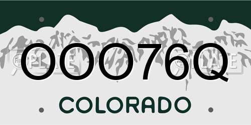 OOO76Q Colorado License Plate