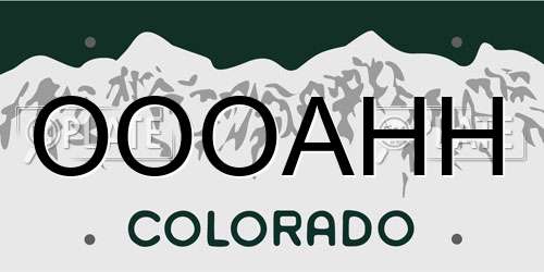 OOOAHH Colorado License Plate