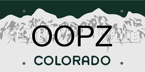 OOPZ Colorado License Plate