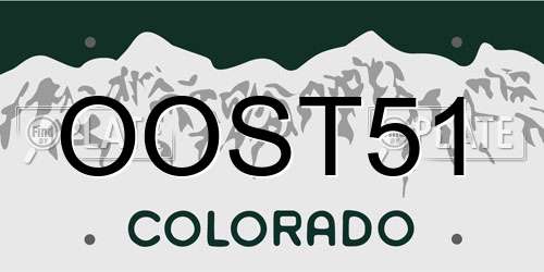 OOST51 Colorado License Plate