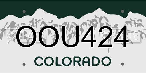 OOU424 Colorado License Plate