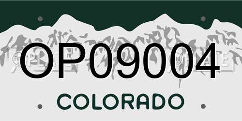 OP09004 Colorado License Plate