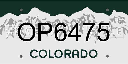 OP6475 Colorado License Plate