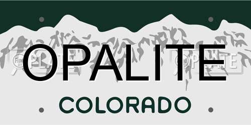OPALITE Colorado License Plate