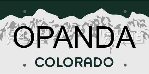 OPANDA Colorado License Plate