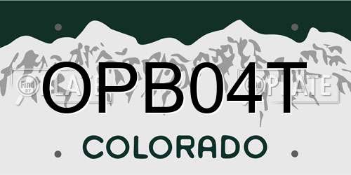 OPB04T Colorado License Plate