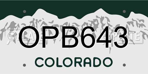 OPB643 Colorado License Plate