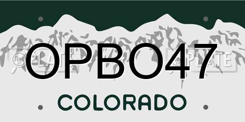 OPBO47 Colorado License Plate
