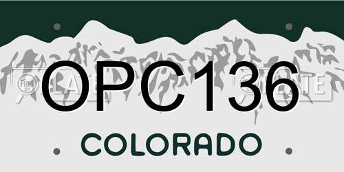 OPC136 Colorado License Plate
