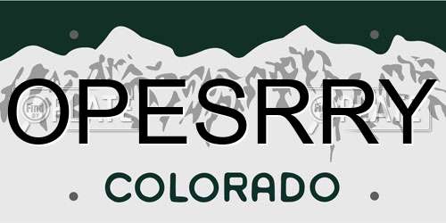 OPESRRY Colorado License Plate
