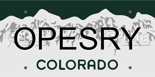 OPESRY Colorado License Plate