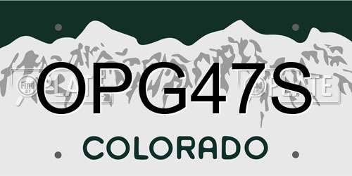 OPG47S Colorado License Plate