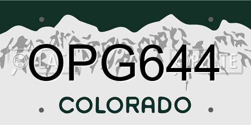 OPG644 Colorado License Plate
