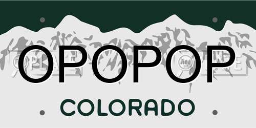 OPOPOP Colorado License Plate