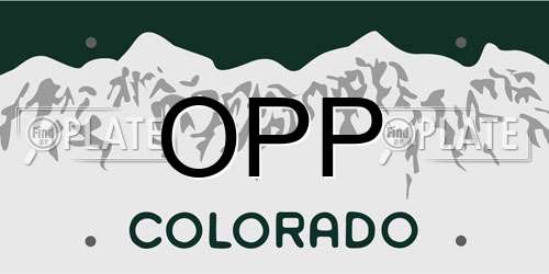 OPP Colorado License Plate