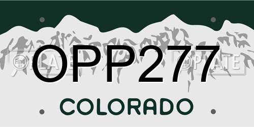 OPP277 Colorado License Plate