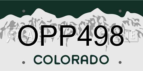 OPP498 Colorado License Plate