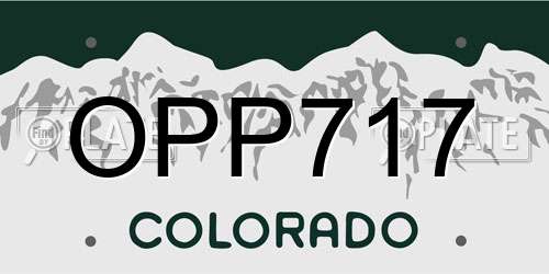 OPP717 Colorado License Plate