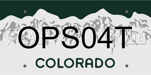 OPS04T Colorado License Plate