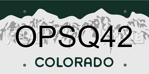 OPSQ42 Colorado License Plate