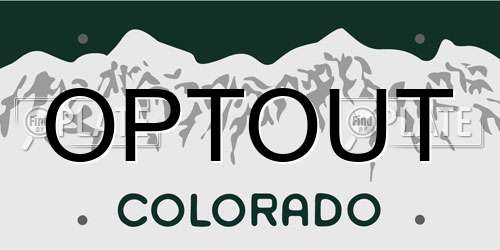 OPTOUT Colorado License Plate