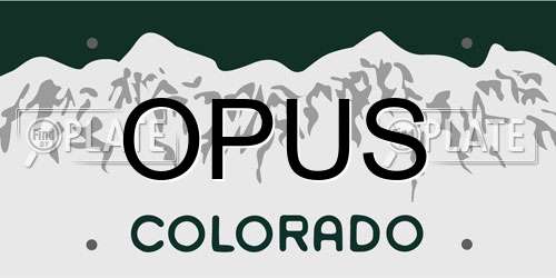 OPUS Colorado License Plate